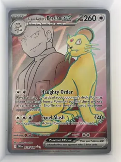 Team Rocket's Persian ex 219/182 Ultra Rare Destined Rivals Pokemon NM - Image 1
