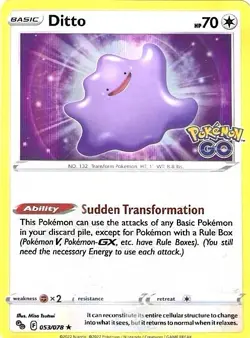Pokemon GO #053/078 Ditto Holo Rare,Holo - Image 1