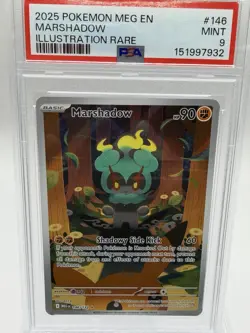 2025 Pokemon Mega Evolution Illustration Rare Marshadow #146 PSA 9 Mint - Image 1