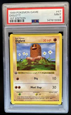 1999 Pokemon 1st Edition Diglett #47/102 PSA 9 - Image 1