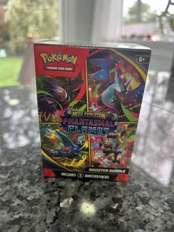 Pokemon TCG Mega Evolution Phantasmal Flames Booster Bundle Sealed 6 Packs - Image 1