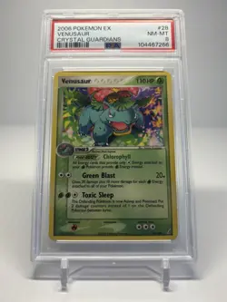 2006 Venusaur Non Holo 28/100 Pokemon EX Crystal Guardians PSA 8 - Image 1