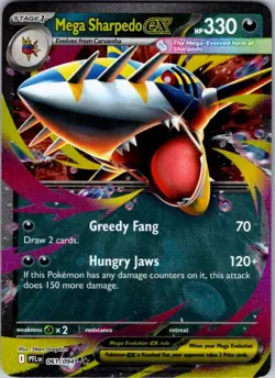 Mega Sharpedo ex 061/094 Double Rare Phantasmal Flames Pokemon Near Mint - Image 1
