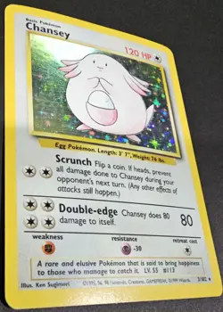 Chansey 3/102 Base Set Holo Rare WOTC 1999 Pokemon Card Lightly Played (LP) - Image 3