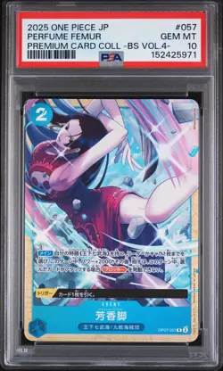 2025 ONE PIECE JPN PREMIUM CARD COLLECTION BS VOL 4 #057 PERFUME FEMUR PSA 10 - Image 1