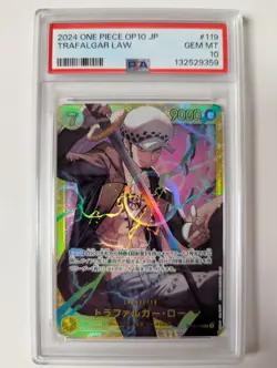 Trafalgar Law SEC OP10-119 Japanese ONE PIECE Card Royal Blood PSA 10 Ships Free - Image 1