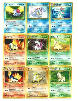 Japanese Pokemon Cards 1990s Lot of 9 Cards. 1 Holo-Hard and 8 Regular Cards - Image 1