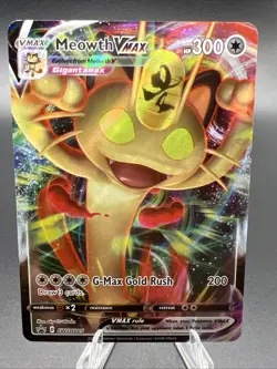 Pokemon Meowth VMAX SWSH005 Full Art Promo TCG Card - Image 1