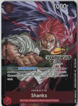 Shanks P-083 Championship Tournament Promo CS One Piece Card English - Image 1