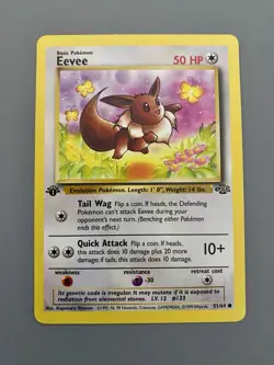 1st Edition Eevee 51/64 Jungle Set Rare Vintage 1999 Pokemon Card - Image 1