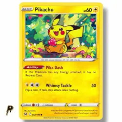 Pikachu 052/196 - 2022 Lost Origin Sword Shield Pokemon Card NM - Image 1
