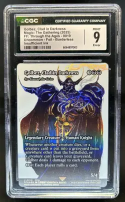 2025 Magic FF Golbez Clad in Darkness Borderless Foil Ink Error #0010 CGC 9 - Image 1
