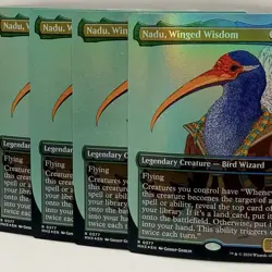 4x MTG Nadu, Winged Wisdom (Borderless) Playset Modern Horizons 3 Foil NM 0377 - Image 1