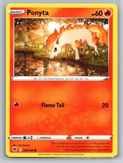 Pokemon Card Ponyta 021/189 Astral Radiance Fire-Type Basic Common Pokemon TCG - Image 1