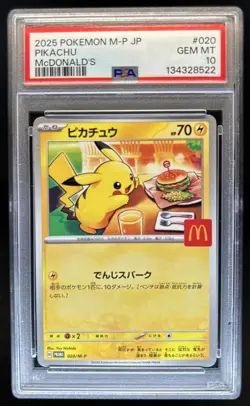 2025 Pokemon Mcdonald's Promo JP Pikachu #020/M-P PSA 10 GEM MINT - Image 1
