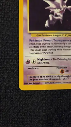 Pokemon TCG Haunter Fossil 6/62 Holo 1999-2000 Wizards Base Set Copyright... - Image 3