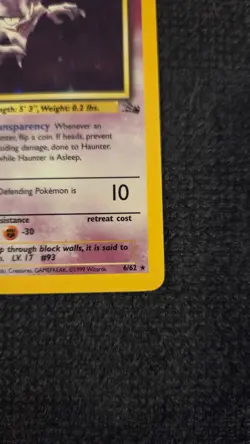 Pokemon TCG Haunter Fossil 6/62 Holo 1999-2000 Wizards Base Set Copyright... - Image 5