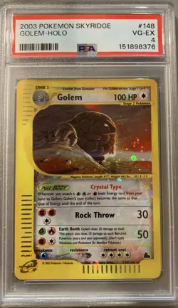 2003 POKEMON SKYRIDGE HOLO CRYSTAL TYPE #148 GOLEM PSA 4 - Image 1