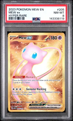 2023 POKEMON MEW EN-151 HYPER RARE #205 MEW EX PSA 8 - Image 1