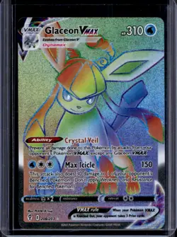 2021 Pokemon SWSH Evolving Skies Glaceon VMAX #208/203 - Image 1