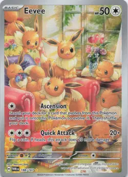 Pokemon TCG Eevee Card Twilight Masquerade IR 188/167 Near Mint Condition - Image 3