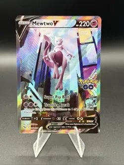 Pokemon TCG Mewtwo V Full Art Ultra Rare Holo Pokemon GO 072/078 220 HP 2022 - Image 1