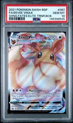 2021 POKEMON SWSH BLACK STAR PROMO #087 FULL ART/EEVEE VMAX PSA 10 - Image 1