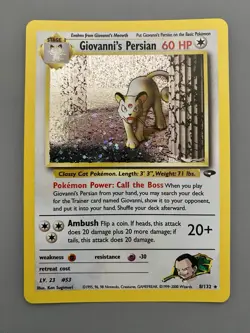 Giovanni’s Persian 8/132 Gym Challenge Holo Rare Vintage Pokemon Card - Image 1