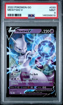 2022 POKEMON GO #030 MEWTWO V PSA 9 - Image 1