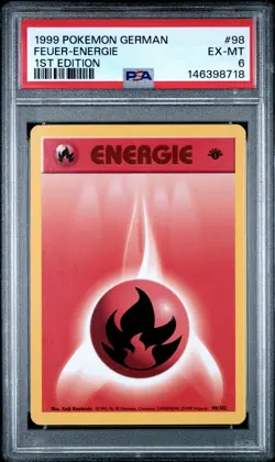1999 POKEMON GERMAN 1ST EDITION #98 FEUER-ENERGIE PSA 6 - Image 1
