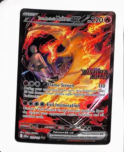 2025 POKEMON Team Rocket's Moltres EX 229/182 Stamped Promo Destined Rivals - Image 1