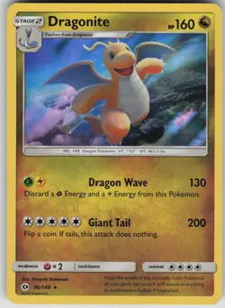 Pokemon TCG Dragonite Holo Rare SM Base Set 96/149 - Image 1