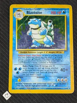 Blastoise 2/102 - Base Set Unlimited Holo Rare Pokemon TCG DMG - Image 1