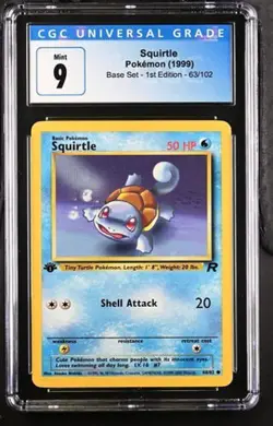 Pokemon Squirtle 1999 SPN Base Set - 1st Ed. 63/102 CGC 9 - Image 1