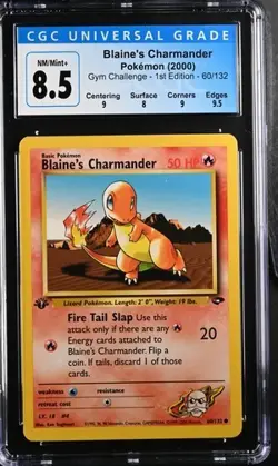 Pokemon Blaine's Charmander 2000 Gym Challenge - 1st Ed. 60/132 CGC 8.5 - Image 1