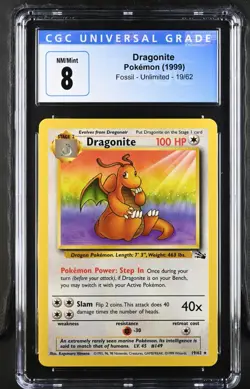 Pokemon 1999 Dragonite Fossil #19 CGC 8 - Image 1