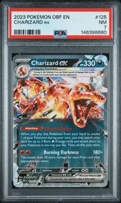 2023 POKEMON OBF EN-OBSIDIAN FLAMES #125 CHARIZARD EX PSA 7 - Image 1