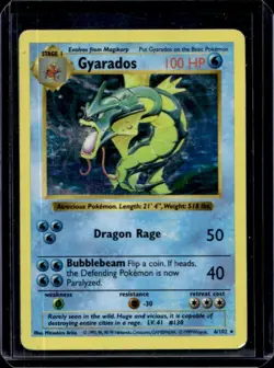 1999 Pokemon Shadowless Gyarados Holo #6/102 - Image 1
