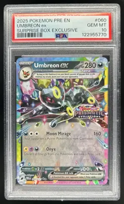 2025 Pokemon Prismatic Evolutions Umbreon ex Promos #060/131 PSA 10 GEM MINT - Image 1