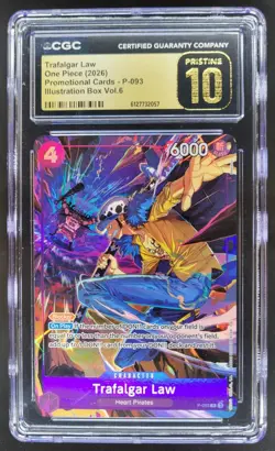 2026 ONE PIECE TRAFALGAR LAW PROMO ILLUSTRATION BOX P-093 CGC 10 PRISTINE TL3 - Image 1