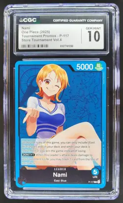 2025 ONE PIECE NAMI TOURNAMENT PROMOS P-117 CGC 10 TL3 - Image 1
