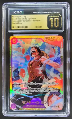 2025 ONE PIECE JP MONKEY D. LUFFY 25TH SECRET RARE EB02-061 CGC 10 PRISTINE RC7 - Image 1