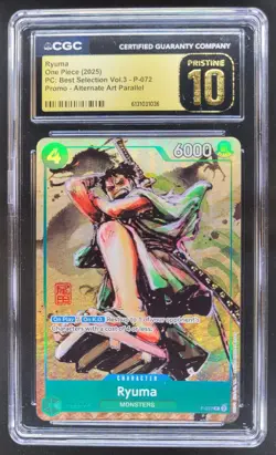 2025 ONE PIECE RYUMA PROMO ALT ART P-072 CGC 10 PRISTINE KN3 - Image 1
