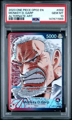 ONE PIECE 2023 MONKEY D. GARP ALTERNATE ART OP02-PARAMOUNT WAR #002 PSA 10 - Image 1