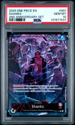 ONE PIECE 2025 SHANKS 2ND ANNIVERSARY SET #001 PSA 10 - Image 1