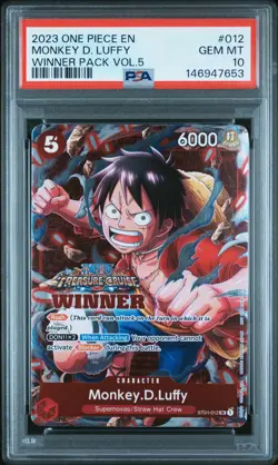 ONE PIECE 2023 MONKEY D. LUFFY WINNER PACK VOL.5 PROMOS #012 PSA 10 - Image 1