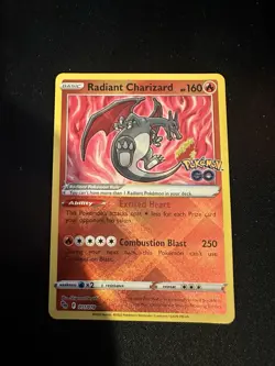 Pokemon TCG Radiant Charizard Holo Card Pokemon Go, 011/078, NM/M - Image 1