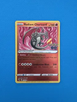 Pokemon TCG Radiant Charizard Holo Card Pokemon Go 011/078 - Image 1