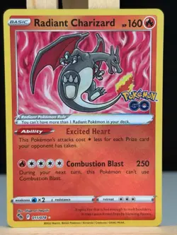 Pokemon TCG Radiant Charizard Pokemon Go Card 011/078 NM Condition - Image 1