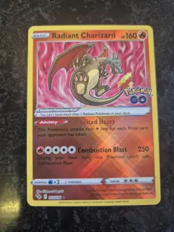 Pokemon TCG Radiant Charizard Holo Card Pokemon Go 011/078 - Image 1